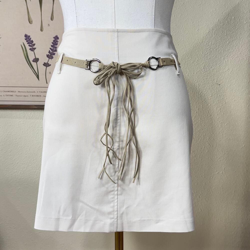 Vtg 90s Y2k Belted Mini Skirt Coastal Granddaughter Cowgirl Bratz Boho L XL 13
